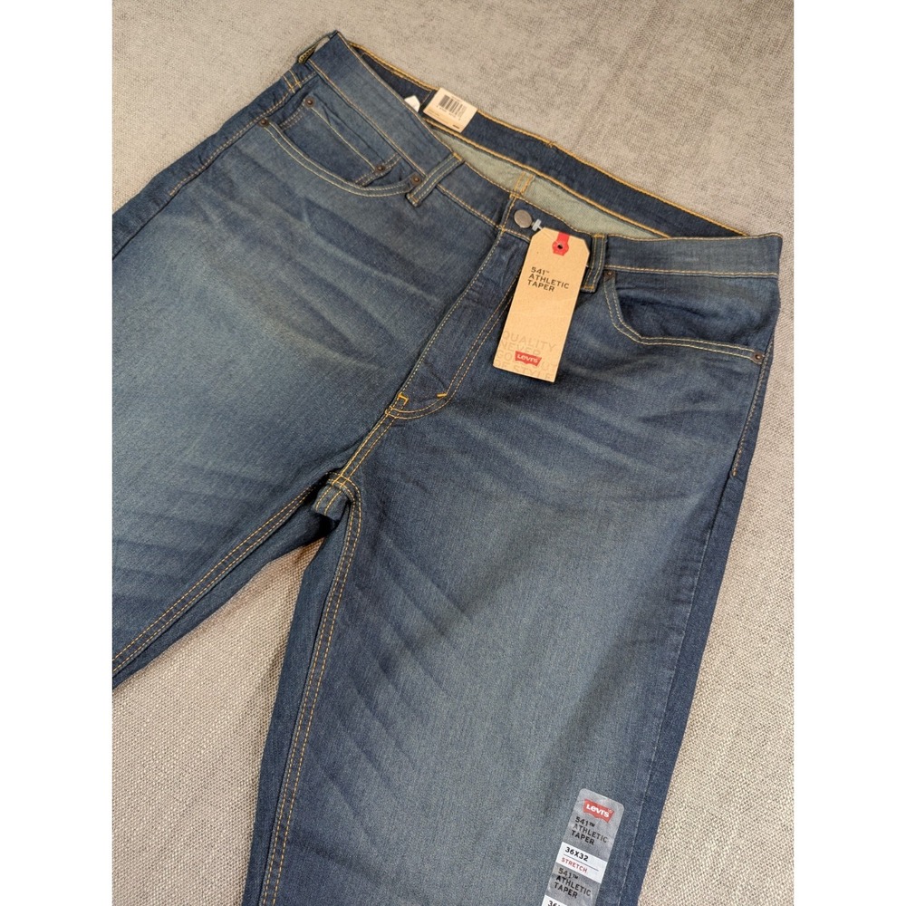 NWT Levis Jeans Mens 36x32 Blue 541 Athletic Taper Stretch Denim Pants Casual